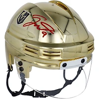 Casque mini chromé doré autographié par Jack Eichel Vegas Golden Knights