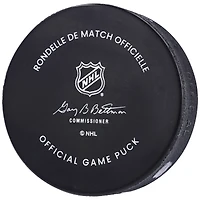 Rondelle de match officielle autographiée par Jack Eichel des Golden Knights de Vegas avec inscription « Go Knights Go »