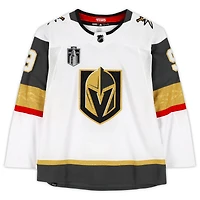 Maillot authentique Adidas blanc autographié par Jack Eichel Vegas Golden Knights avec écusson de la finale de la Coupe Stanley 2023