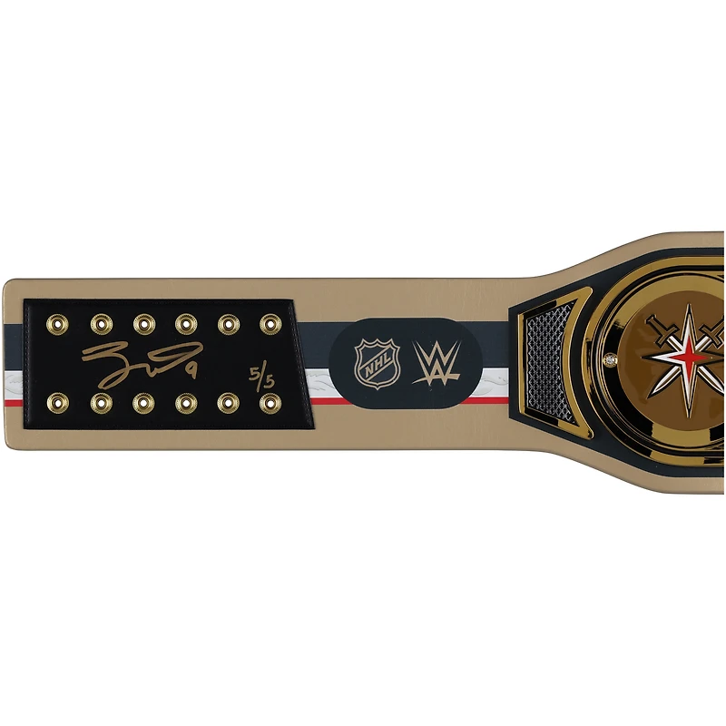 Jack Eichel Vegas Golden Knights Autographed WWE Legacy Title Belt with "2023 SC Champs" Inscription - Limited Edition #5/5