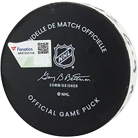Rondelle de but utilisée par Jack Eichel des Golden Knights de Vegas contre les Rangers de New York le 2 février 2025 - Deuxième de deux buts marqués