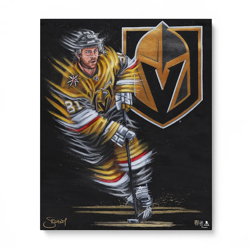 Impression giclée sur toile embellie de Jonathan Marchessault Vegas Golden Knights 16" x 20" - Art par Eric Sevigny