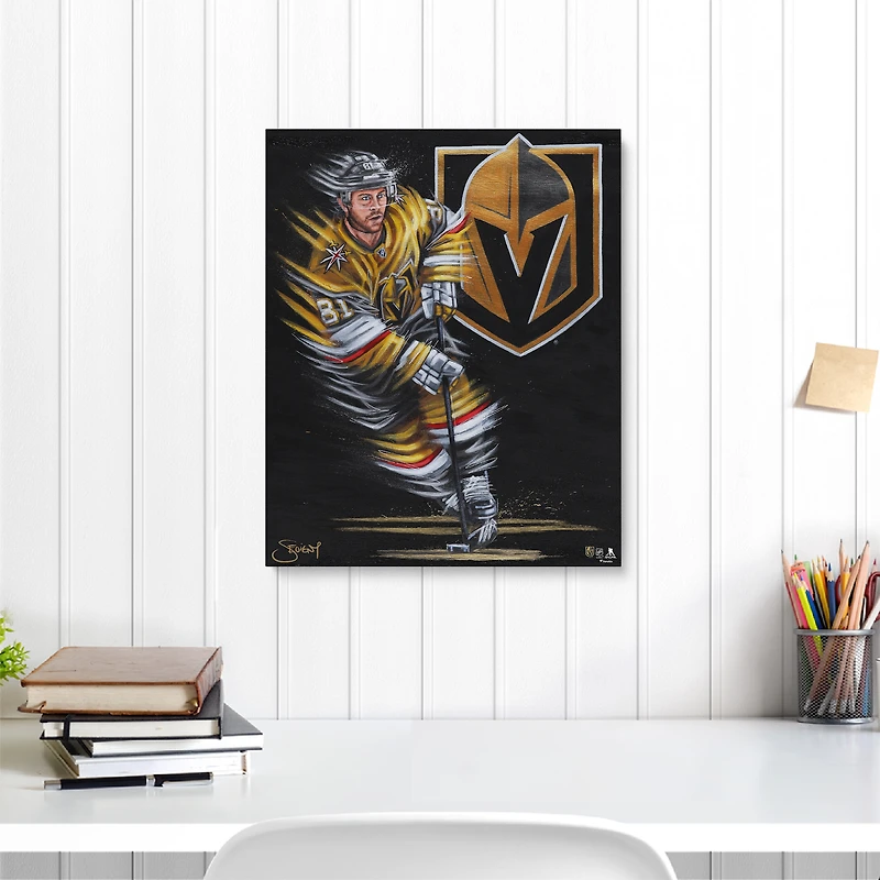 Impression giclée sur toile embellie de Jonathan Marchessault Vegas Golden Knights 16" x 20" - Art par Eric Sevigny