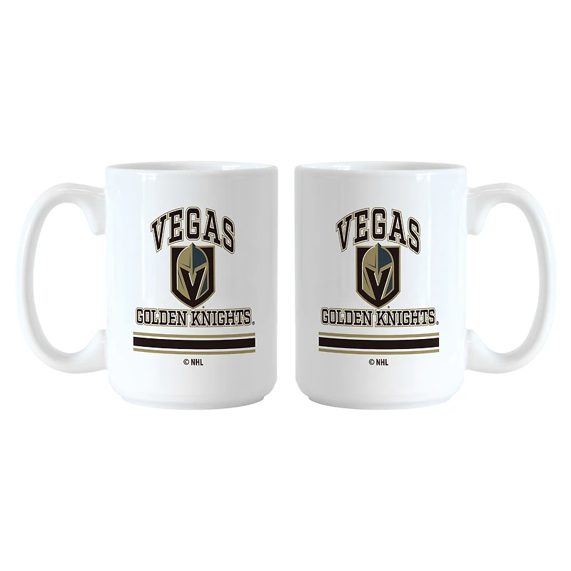 Ensemble de tasses Logo Brands Vegas Golden Knights 15 oz. Modèle actuel et rétro