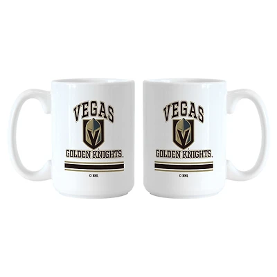 Ensemble de tasses Logo Brands Vegas Golden Knights 15 oz. Modèle actuel et rétro