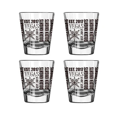 Logo Brands Vegas Golden Knights 4-Pack 2oz. Shot Glass Set