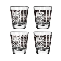 Logo Brands Vegas Golden Knights 4-Pack 2oz. Shot Glass Set