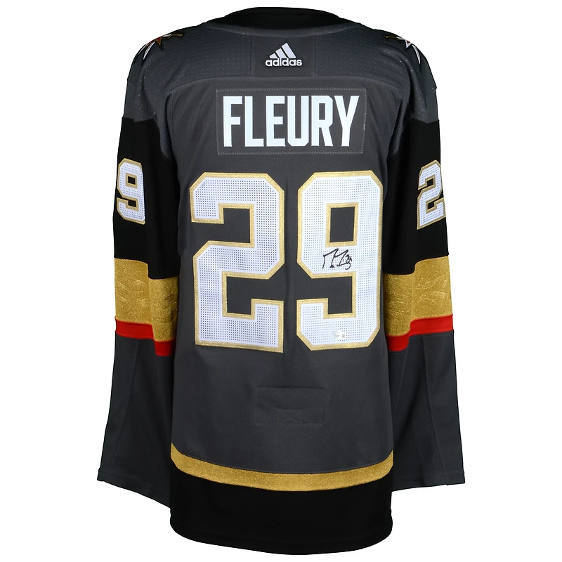Marc-André Fleury Vegas Golden Knights Maillot Adidas Authentique Noir Dédicacé