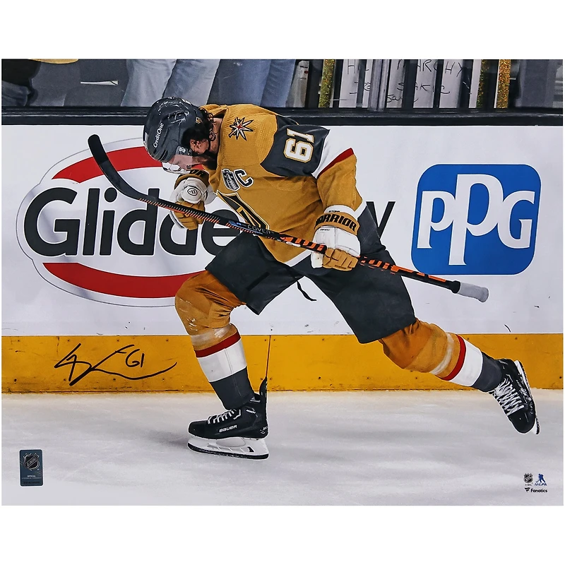 Photo commémorative autographiée de Mark Stone, joueur des Golden Knights de Vegas, lors du match 5 de la finale de la Coupe Stanley 2023 (40,6 x 50,8 cm).