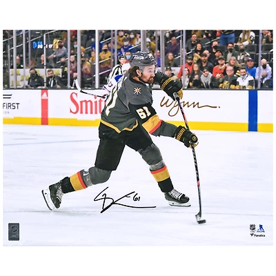 Mark Stone Vegas Golden Knights Autographed 16" x 20" Black Jersey Shooting Photograph