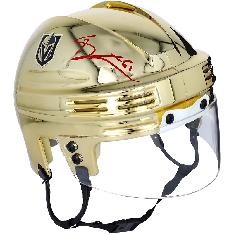 Mini-casque doré autographié par Mark Stone, des Golden Knights de Vegas