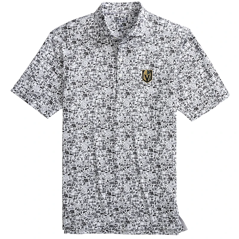 Men's johnnie-O  Black/White Vegas Golden Knights Slapshot Polo