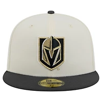 Casquette ajustée bicolore chromée 59FIFTY blanche Vegas Golden Knights de New Era pour homme