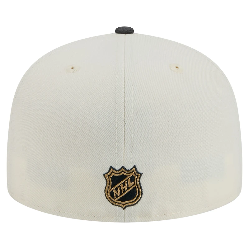 Casquette ajustée bicolore chromée 59FIFTY blanche Vegas Golden Knights de New Era pour homme