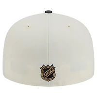 Casquette ajustée bicolore chromée 59FIFTY blanche Vegas Golden Knights de New Era pour homme