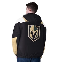 Men's Starter  Black Vegas Golden Knights Charger Half-Zip Pullover Hooded Jacket