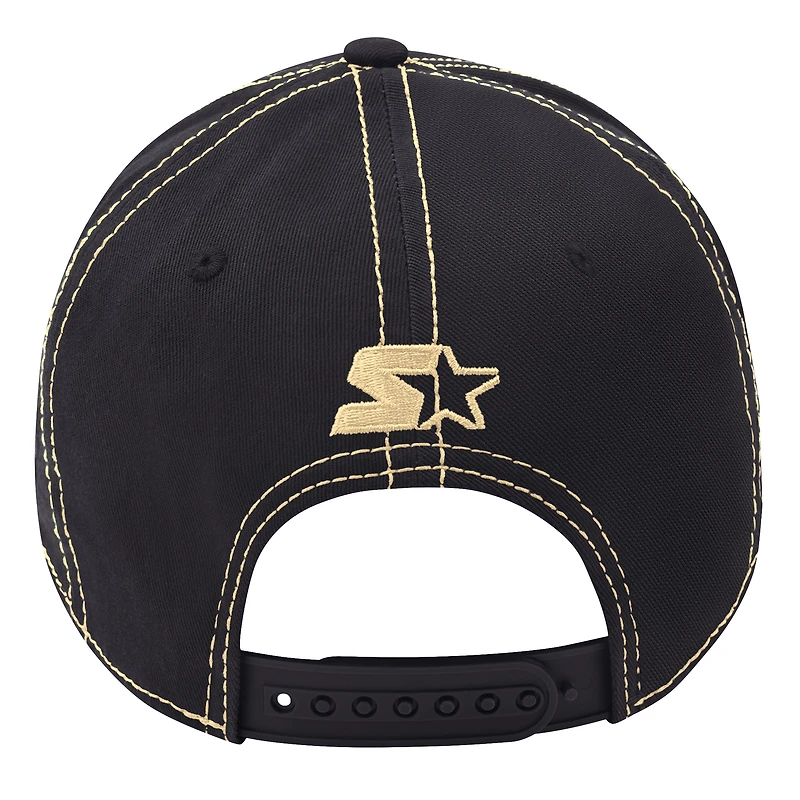 Men's Starter  Black Vegas Golden Knights Sphere II Curved Starfit Adjustable Hat