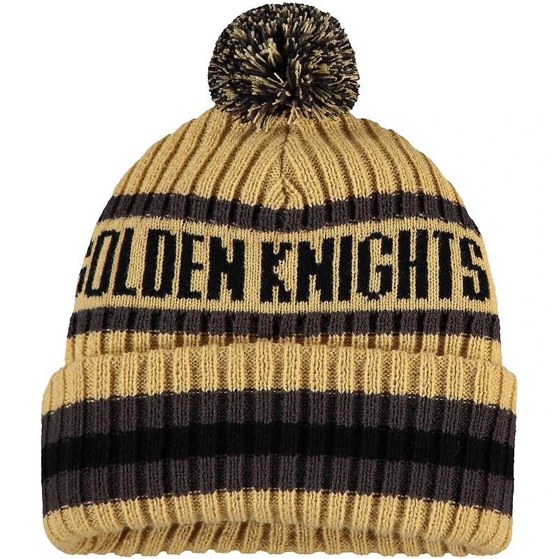 Bonnet en tricot à revers pour homme '47 Gold Vegas Golden Knights Bering avec pompon
