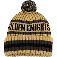 Bonnet en tricot à revers pour homme '47 Gold Vegas Golden Knights Bering avec pompon
