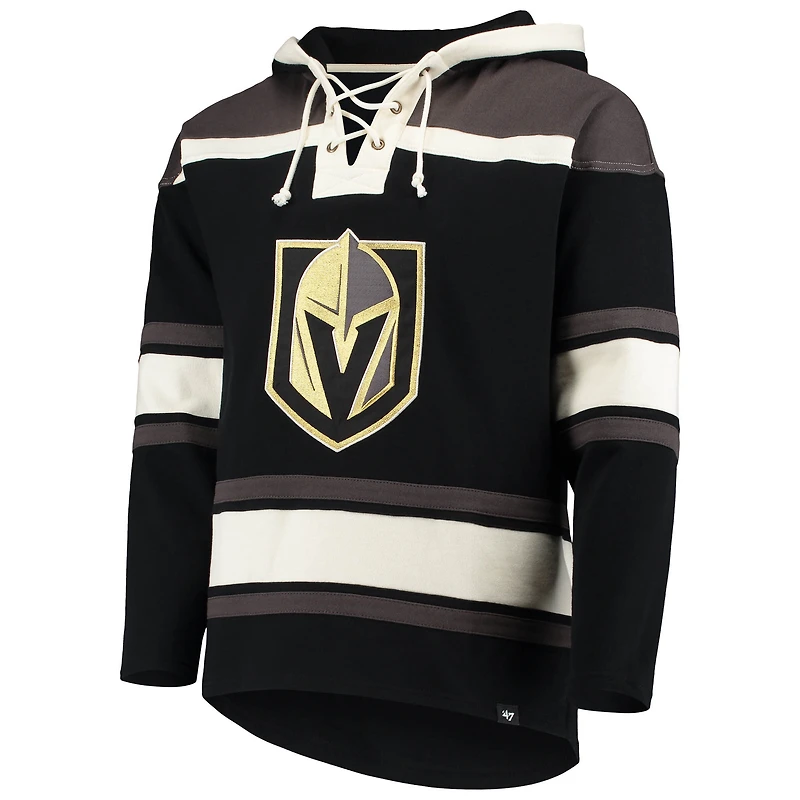 Sweat à capuche pour hommes '47 Mark Stone Black Vegas Golden Knights Nom et numéro du joueur Lacer