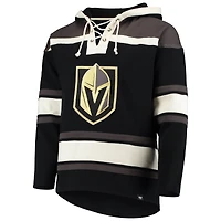 Sweat à capuche pour hommes '47 Mark Stone Black Vegas Golden Knights Nom et numéro du joueur Lacer