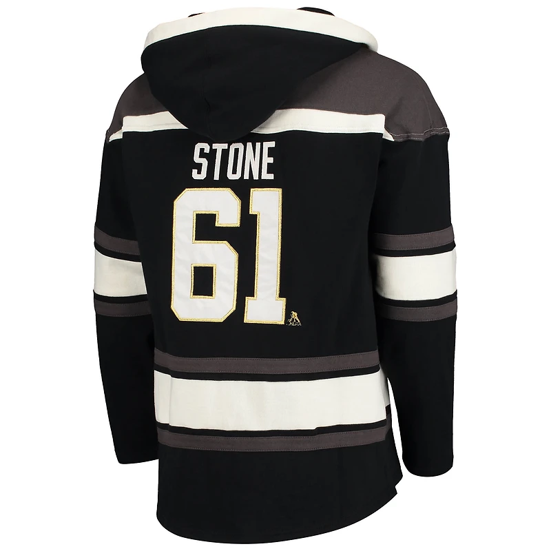 Sweat à capuche pour hommes '47 Mark Stone Black Vegas Golden Knights Nom et numéro du joueur Lacer