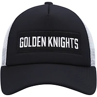 Men's adidas Black/White Vegas Golden Knights Team Plate Trucker Snapback Hat