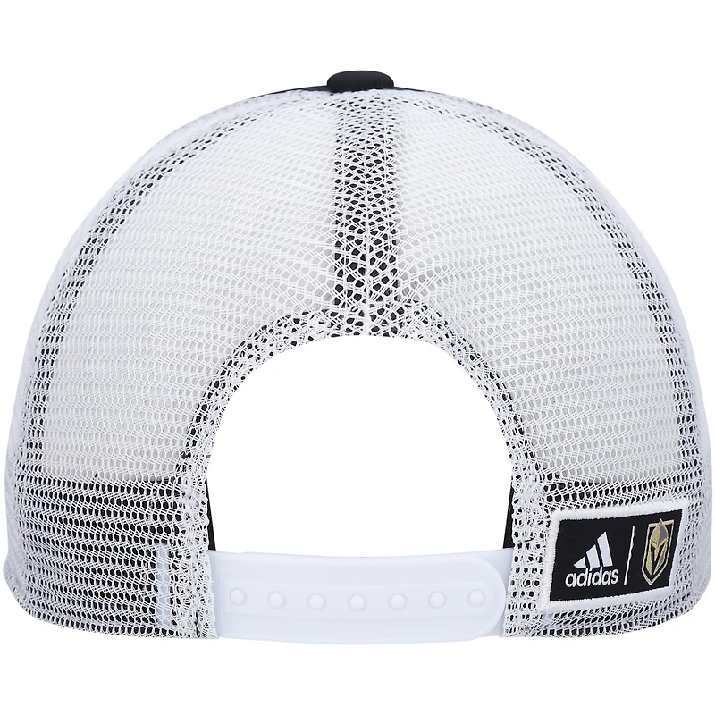 Casquette Snapback Vegas Golden Knights Team Plate Trucker adidas pour hommes, noir/blanc