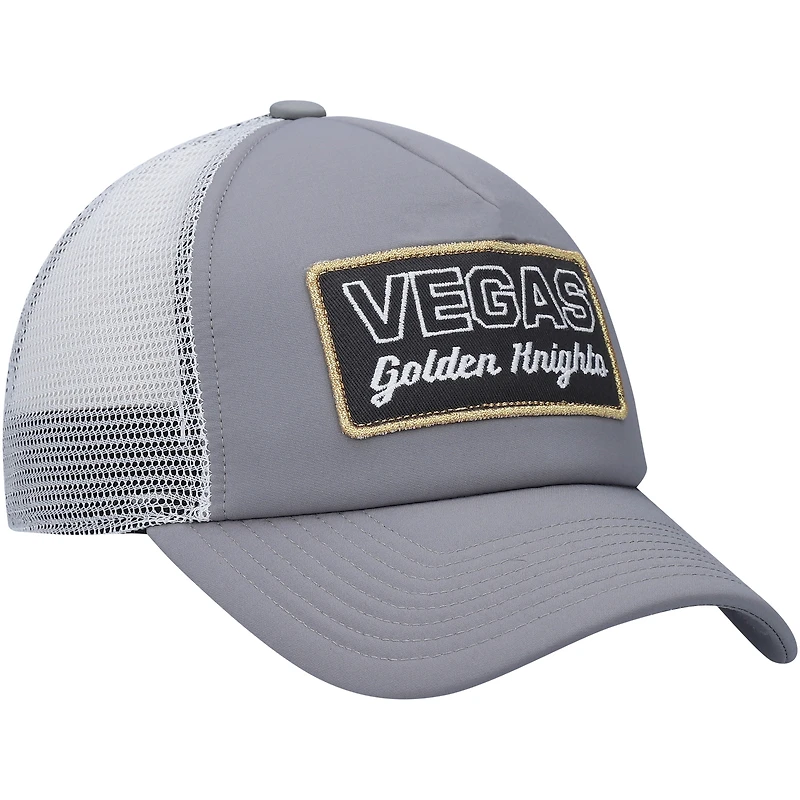 Men's adidas Gray/White Vegas Golden Knights Locker Room Foam Trucker Snapback Hat