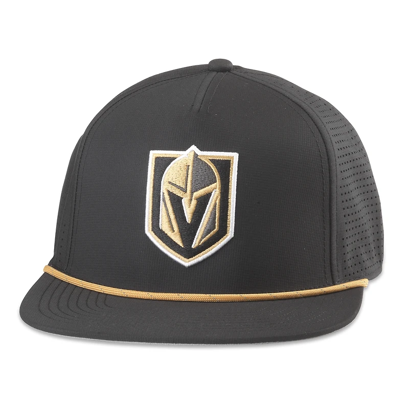 Men's American Needle  Black Vegas Golden Knights Buxton Pro Tech Adjustable Hat