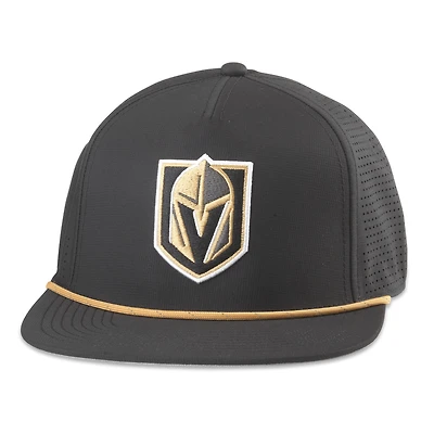 Men's American Needle  Black Vegas Golden Knights Buxton Pro Tech Adjustable Hat