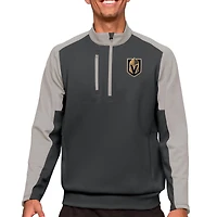 Men's Antigua Charcoal/Silver Vegas Golden Knights Quarter-Zip Pullover Top