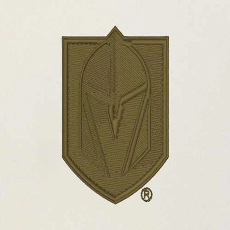 Men's Antigua Cream/Olive Vegas Golden Knights Intrepid Sand Raglan Long Sleeve Hoodie T-Shirt