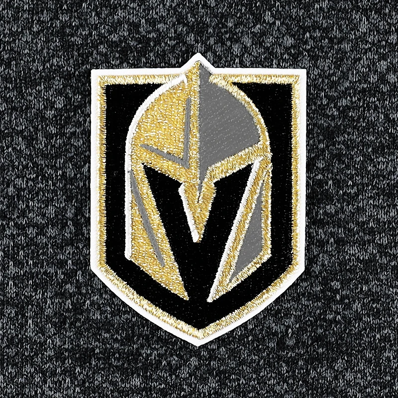 Men's Antigua Heathered Black Vegas Golden Knights Course Quarter-Zip Jacket