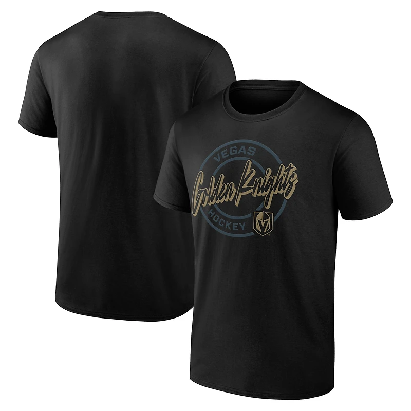 Men's  Black Vegas Golden Knights Color Block Puck T-Shirt