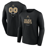 T-shirt à manches longues personnalisé pour homme, motif milieu de terrain noir des Golden Knights Vegas