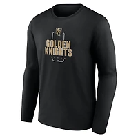 T-shirt à manches longues personnalisé pour homme, motif milieu de terrain noir des Golden Knights Vegas
