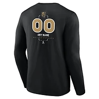 Men's Black Vegas Golden Knights Custom Midfielder Long Sleeve T-Shirt