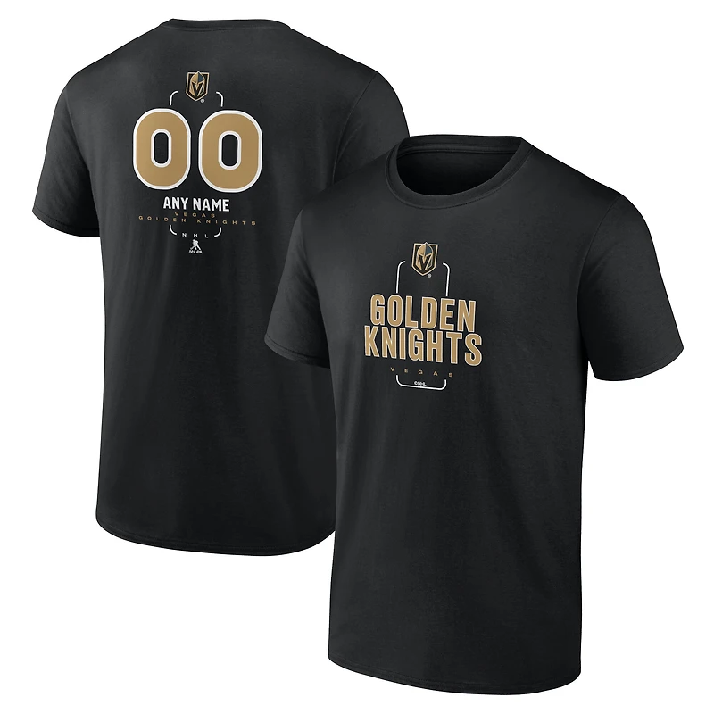 T-shirt de milieu terrain personnalisé noir Vegas Golden Knights pour homme