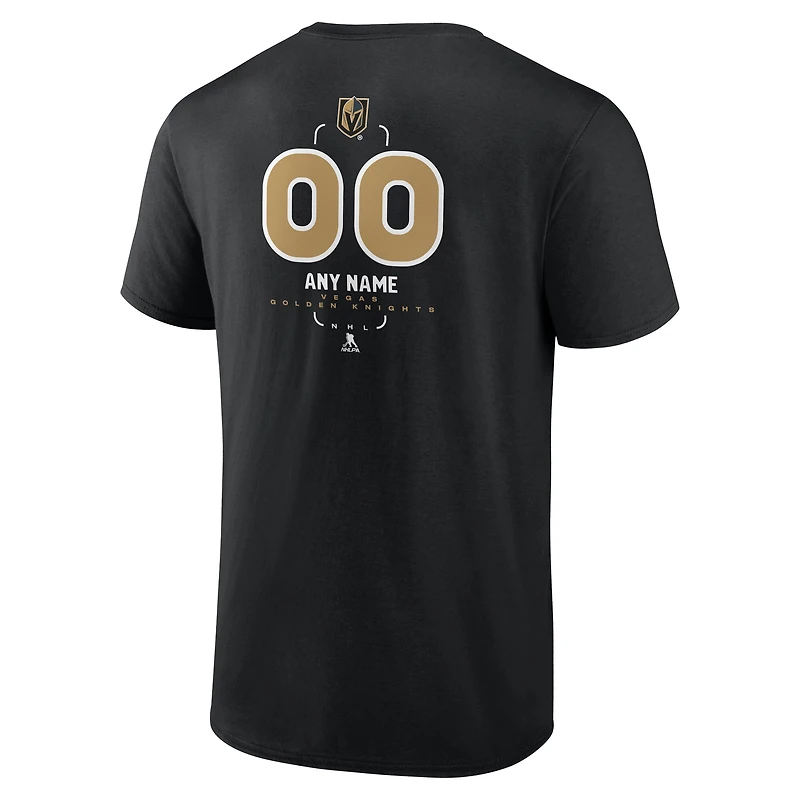T-shirt de milieu terrain personnalisé noir Vegas Golden Knights pour homme
