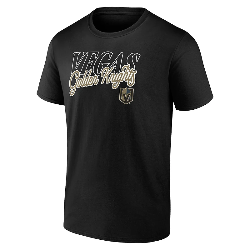 T-shirt noir pour homme avec inscription « Hockey » des Golden Knights de Vegas