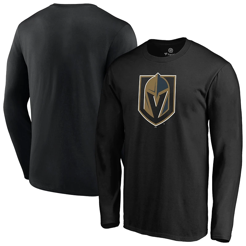 Men's  Black Vegas Golden Knights Primary Logo Long Sleeve T-Shirt