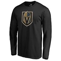Men's  Black Vegas Golden Knights Primary Logo Long Sleeve T-Shirt