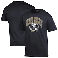 Men's Champion Black Vegas Golden Knights Helmet T-Shirt