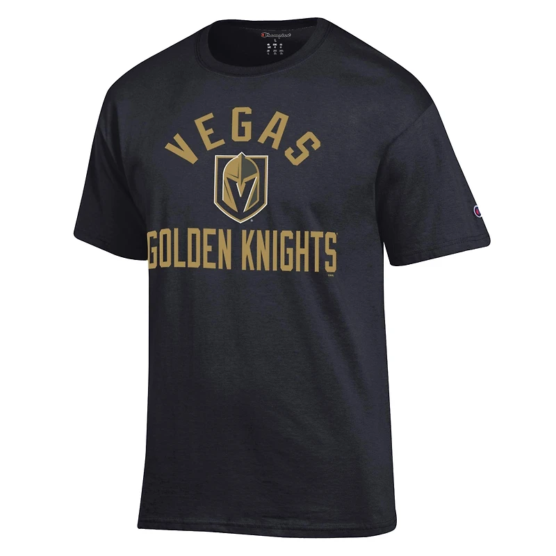 Men's Champion  Black Vegas Golden Knights Primary Logo Jersey T-Shirt