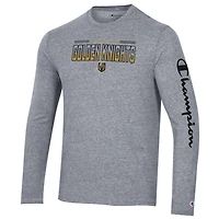 T-shirt à manches longues Champion Heather Grey Vegas Golden Knights pour homme