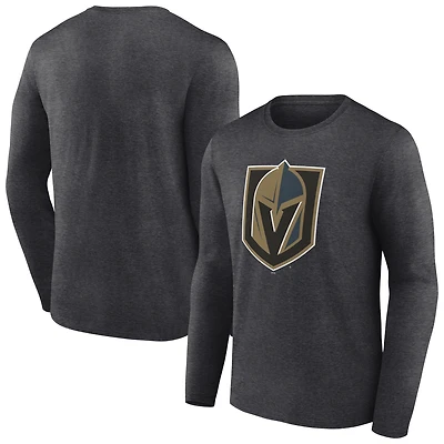 Men's  Charcoal Vegas Golden Knights Primary Logo Long Sleeve T-Shirt
