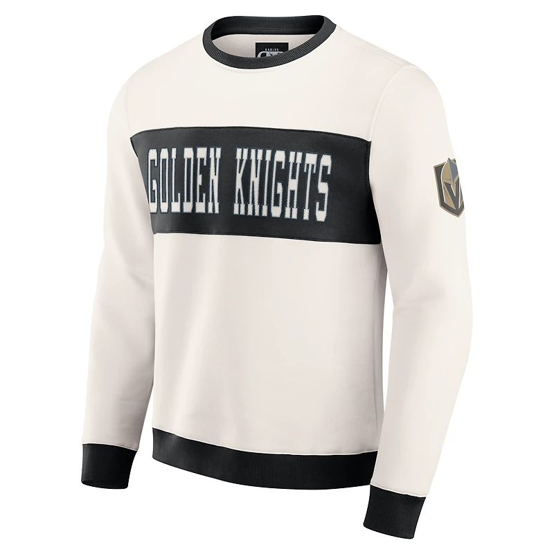 Men's Darius Rucker Collection by Fanatics  Cream Vegas Golden Knights Colorblock Pullover Sweatshirt