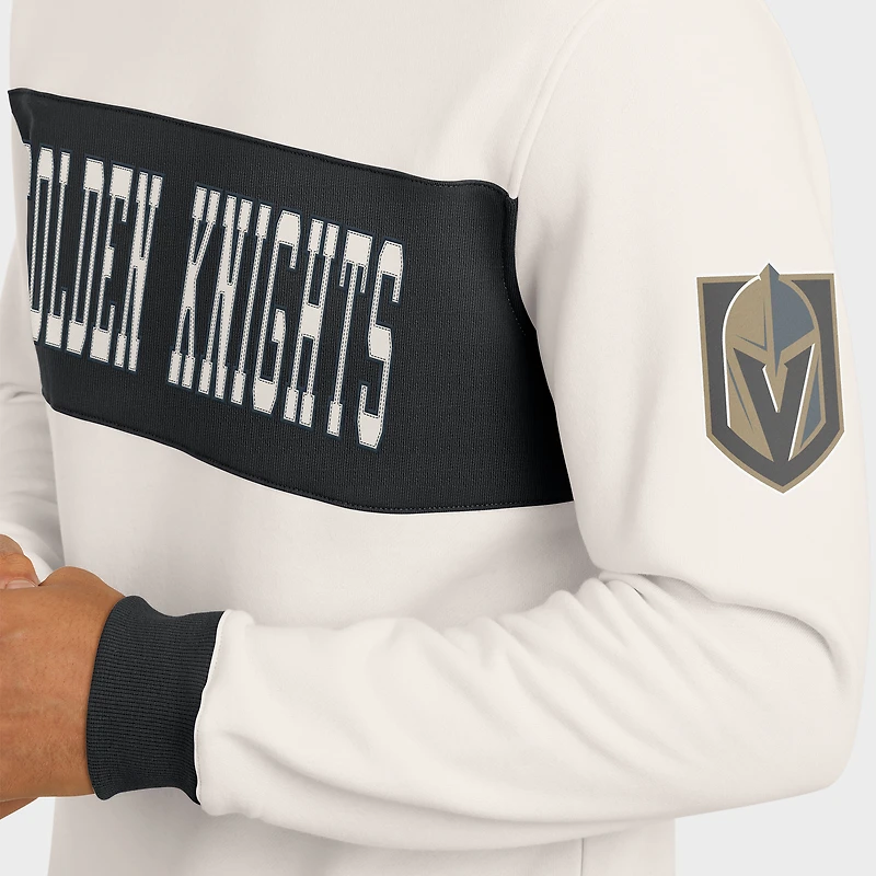 Men's Darius Rucker Collection by Fanatics  Cream Vegas Golden Knights Colorblock Pullover Sweatshirt