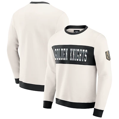 Men's Darius Rucker Collection by Fanatics Cream Vegas Golden Knights Colorblock Pullover Sweatshirt